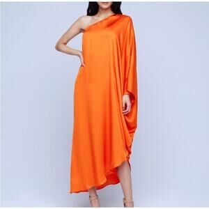 New L'agence dress Xs Orange One Shoulder Side Slit